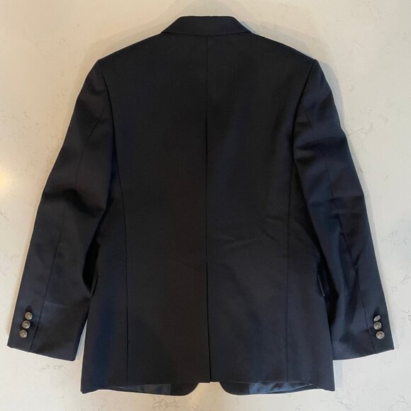 Nordstrom Notch Collar Wool Poly Blend 2 Button Lined Blazer Navy Sz 16R - Picture 7 of 16